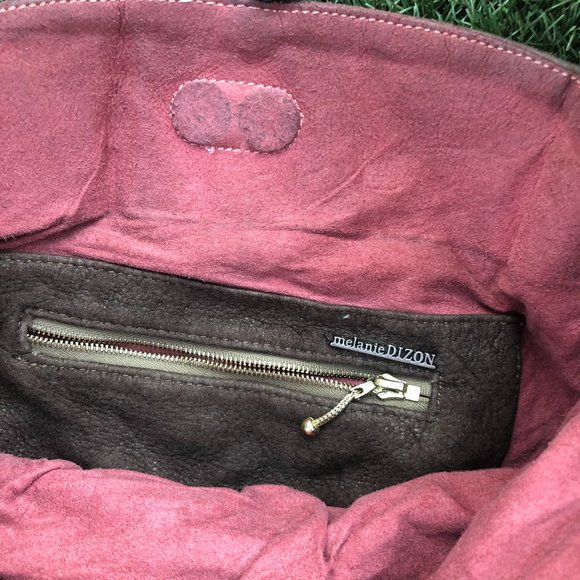 Melanie Dizon Leather Suede Hobo Shoulder Bag - Picture 4 of 4